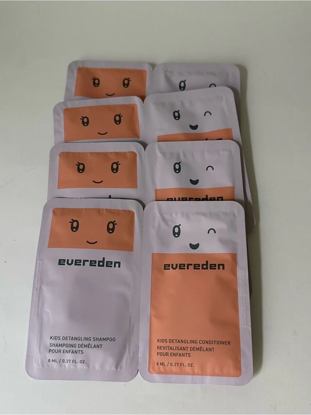 NEW Evereden Kids Detangling Shampoo & Conditioner Sample Lot 4 Packs